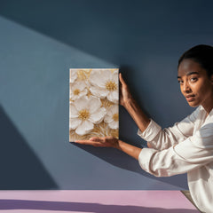 Cream & Gold Floral -  Wall Art on Canva