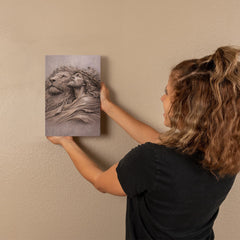 Lion of Judah, Jesus & Lion - Wall Art on Canva (Mauve Taupe)