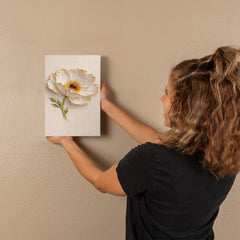 Elegant White Poppy  - Wall Art on Canva
