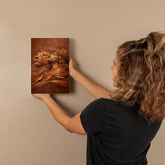 Lion of Judah, Jesus & Lion - Wall Art on Canva (Wood Carving)