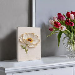 Elegant White Poppy  - Wall Art on Canva