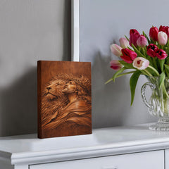 Lion of Judah, Jesus & Lion - Wall Art on Canva (Wood Carving)