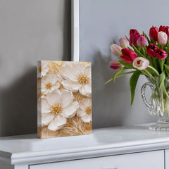 Cream & Gold Floral -  Wall Art on Canva