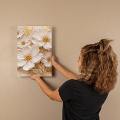 Cream & Gold Floral -  Wall Art on Canva