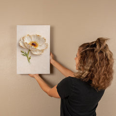 Elegant White Poppy  - Wall Art on Canva