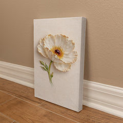Elegant White Poppy  - Wall Art on Canva