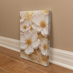 Cream & Gold Floral -  Wall Art on Canva
