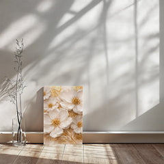 Cream & Gold Floral -  Wall Art on Canva