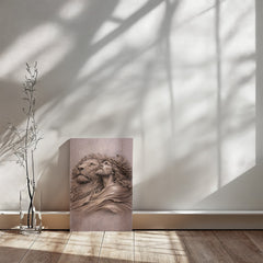 Lion of Judah, Jesus & Lion - Wall Art on Canva (Mauve Taupe)