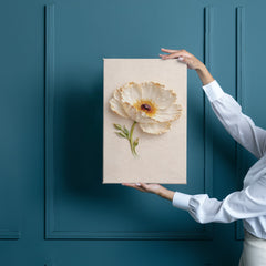 Elegant White Poppy  - Wall Art on Canva
