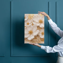 Cream & Gold Floral -  Wall Art on Canva