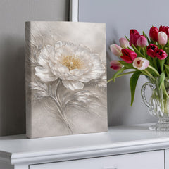 Elegant White Peony - Wall Art on Canva