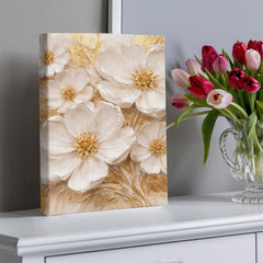 Cream & Gold Floral -  Wall Art on Canva