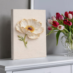 Elegant White Poppy  - Wall Art on Canva