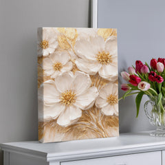 Cream & Gold Floral -  Wall Art on Canva