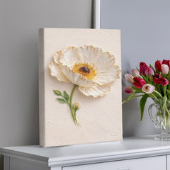 Elegant White Poppy  - Wall Art on Canva