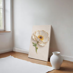Elegant White Poppy  - Wall Art on Canva