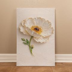 Elegant White Poppy  - Wall Art on Canva
