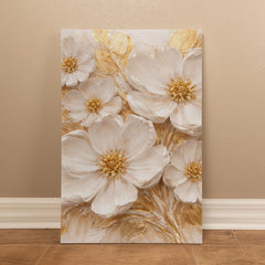 Cream & Gold Floral -  Wall Art on Canva