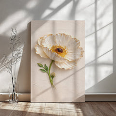 Elegant White Poppy  - Wall Art on Canva