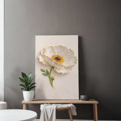 Elegant White Poppy  - Wall Art on Canva