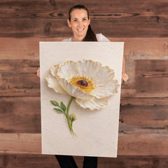 Elegant White Poppy  - Wall Art on Canva