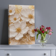 Cream & Gold Floral -  Wall Art on Canva