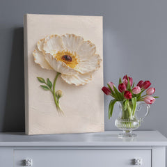 Elegant White Poppy  - Wall Art on Canva