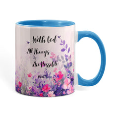 With God All Things Are Possible - Color Accent Mug