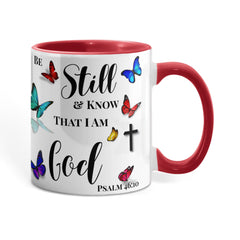 Peace in Every Sip, "Be Still And Know" - Color Accent Mug