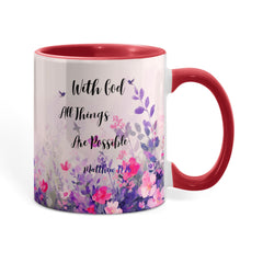 With God All Things Are Possible - Color Accent Mug