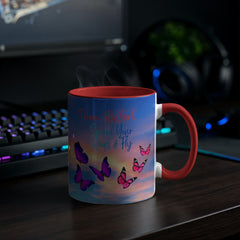 Dream Big Girl, Spread Your Wings & Fly - Color Accent Mug