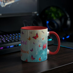 Thank ful, Grateful & Truly Blessed - Color Accent Mug
