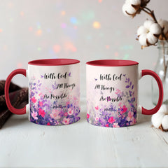 With God All Things Are Possible - Color Accent Mug
