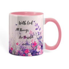 With God All Things Are Possible - Color Accent Mug