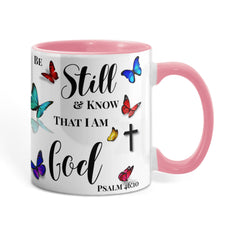 Peace in Every Sip, "Be Still And Know" - Color Accent Mug