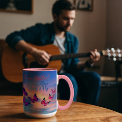 Dream Big Girl, Spread Your Wings & Fly - Color Accent Mug