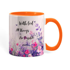 With God All Things Are Possible - Color Accent Mug