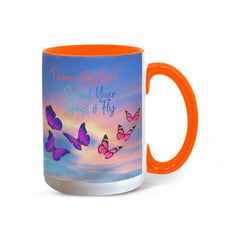 Dream Big Girl, Spread Your Wings & Fly - Color Accent Mug
