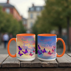 Dream Big Girl, Spread Your Wings & Fly - Color Accent Mug