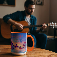 Dream Big Girl, Spread Your Wings & Fly - Color Accent Mug