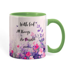 With God All Things Are Possible - Color Accent Mug