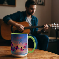 Dream Big Girl, Spread Your Wings & Fly - Color Accent Mug