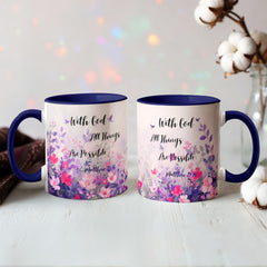 With God All Things Are Possible - Color Accent Mug