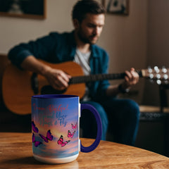 Dream Big Girl, Spread Your Wings & Fly - Color Accent Mug