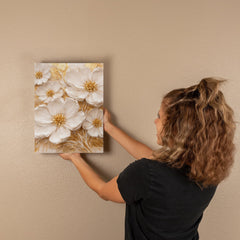Cream & Gold Floral -  Wall Art on Canva