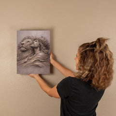 Lion of Judah, Jesus & Lion - Wall Art on Canva (Mauve Taupe)