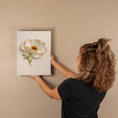Elegant White Poppy  - Wall Art on Canva