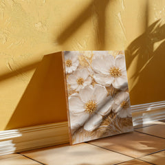 Cream & Gold Floral -  Wall Art on Canva