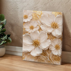 Cream & Gold Floral -  Wall Art on Canva